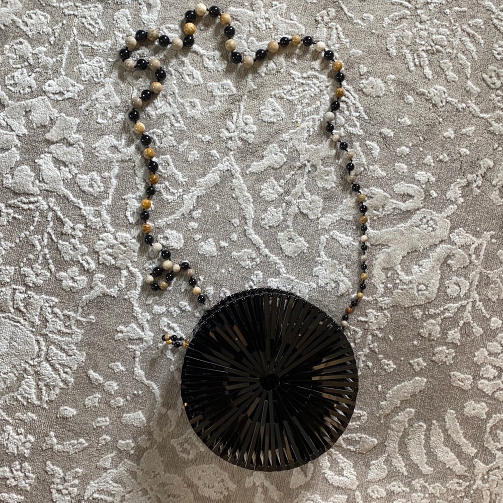 Cult Gaia Luna Acrylic Shoulder Bag in Black